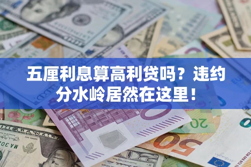 济南五厘利息算高利贷吗？违约分水岭居然在这里！