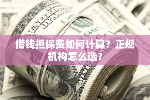 济南借钱担保费如何计算？正规机构怎么选？