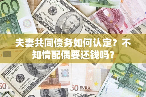 济南夫妻共同债务如何认定？不知情配偶要还钱吗？